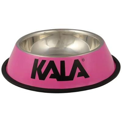 Tigela para Pets Kala Tigela Pet Rosa Aço Inox 22cm Cães e Gatos Único 1 Tigela