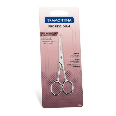 Tesoura de Unha para Bebê 4 Polegadas Aço Inox Tesoura de Pelos e Unha para Bebês Tramontina