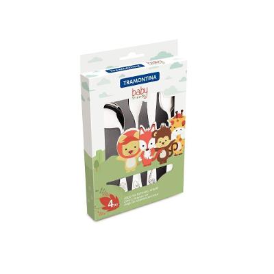 Jogo de Talheres Infantil Baby Friends 4 Peças Aço Inox Brilho Tramontina