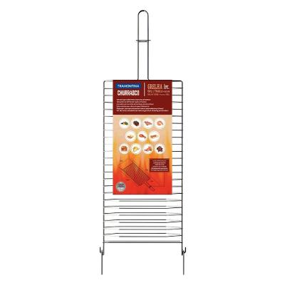 Grelha para Churrasco Aço Inox Trava de Fechamento Área Externa Tramontina 72CM 23CM