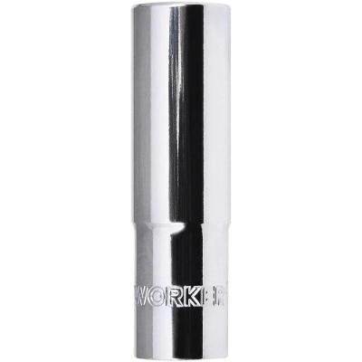 Soquete Estriado Longo Encaixe 1-2 16mm Aco Cromo Vanadio Cromado Worker