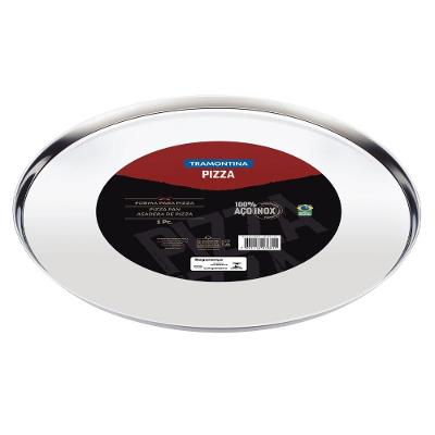 Forma para Pizza Service Assadeira para Preparo Aço Inox Design sem Cantos Lava Louças 40CM
