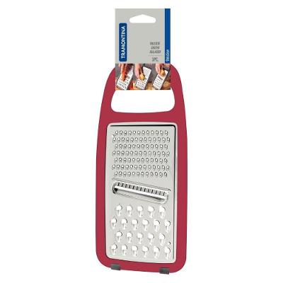 Ralador de Cozinha Utilità Aço Inox e ABS Base Antiderrapante Vermelho Tramontina