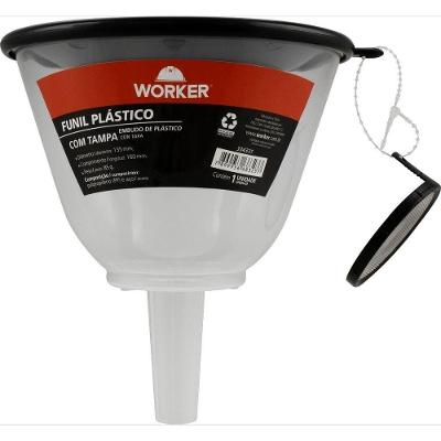 Funil Plástico com Tampa 334331 Transferência Precisa Polipropileno Uso Profissional Worker