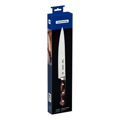 Faca Utility Century Wood Corte Profissional Aço Inox Cabo Madeira Tratada Tramontina