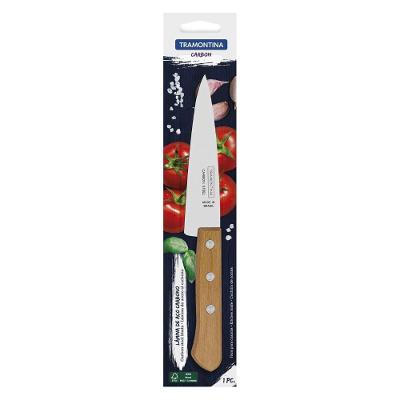 Faca Peixeira Cozinha 5 Polegadas Aço Carbono Madeira Natural Cortes Carnes Legumes Tramontina