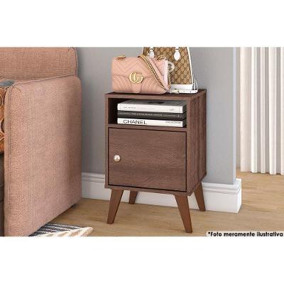 Mesa Cabeceira Casal RT3145 1 Porta MDF MDP Estilo Francês Rustico Movelbento