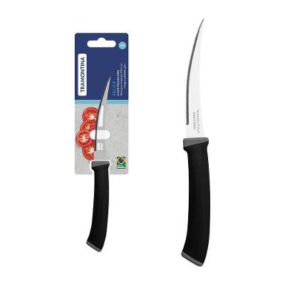 Faca para Tomate Felice Corte Preciso Aço Inox Cabo Polipropileno Preto Tramontina
