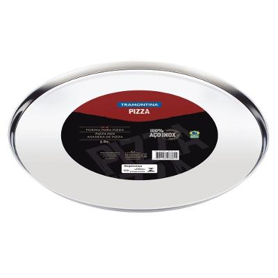 Forma para Pizza Service Assadeira Aço Inox Alta Durabilidade Cozinha Tramontina 30CM