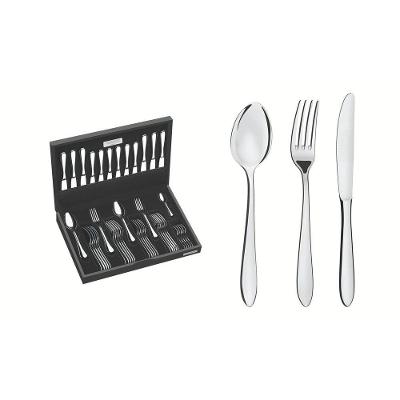 Faqueiro Satri 42 Peças Aço Inox Alto Brilho com Estojo Madeira Tramontina