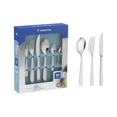 Faqueiro Cosmos 30 Peças Aço Inox Brilho e Fosco Tramontina