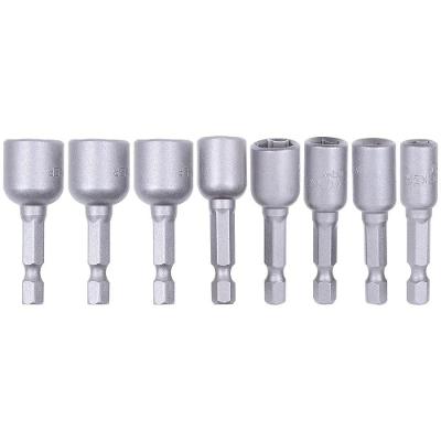 Jogo de Soquetes Magnéticos 973254 para Parafusadeiras Aço Cromo Vanádio 48mm 8 Peças 1-4 Worker