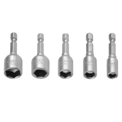 Jogo de Soquetes Magnéticos 1-4 Pol 48 mm 5 Peças Aço Cromo Vanádio Worker