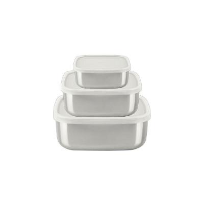 Jogo de Potes Freezinox Conservação de Alimentos Aço Inoxidável Fosco Tampa Plástica Tramontina 3