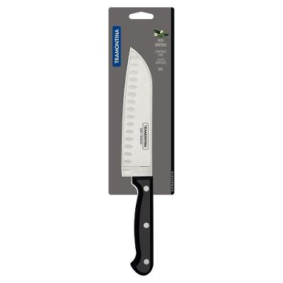 Faca Santoku Ultracorte Aço Inox Cabo Polipropileno Antimicrobiano Preto Tramontina