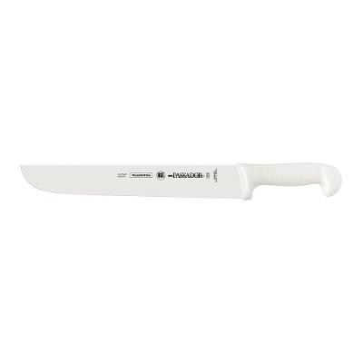 Faca Passador Profissional Master Corte de Carnes Aço Inox Cabo Polipropileno Branco Antimicrobiano