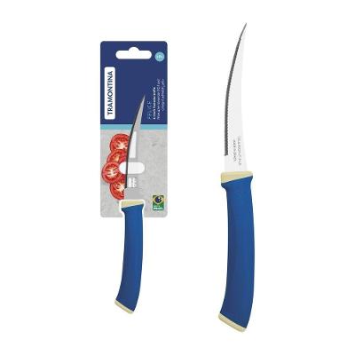 Faca para Tomate Felice Corte Preciso Aco Inox Cabo Polipropileno Azul Tramontina