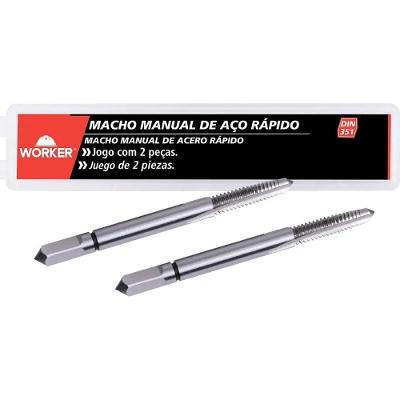 Jogo de Macho Manual 1-8'' X 40 UNC 2 Peças Aço Rápido HSS Worker