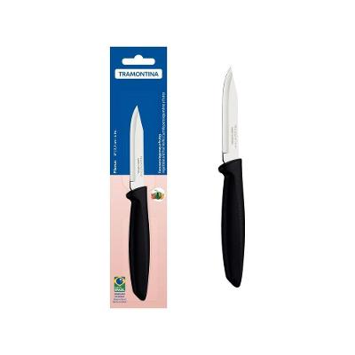 Faca para Legumes e Frutas Plenus Corte Preciso Aço Inox Cabo Polipropileno Preto Tramontina
