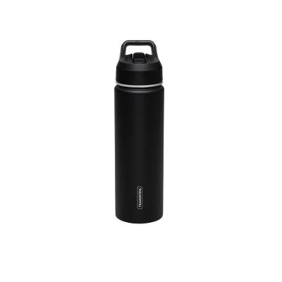 Garrafa Térmica com Canudo Parede Dupla Isolada a Vácuo Aço Revestido Preta 650ML Tramontina