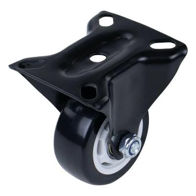 Rodízio Fixo Poliuretano 75MM 75KG Alta Resistência Preto Worker