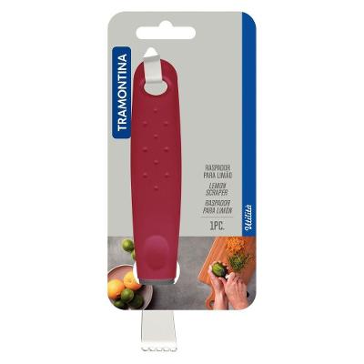 Raspador para Limão Utilità Extração de Raspas Aço Inox Cabo Polipropileno Vermelho Tramontina