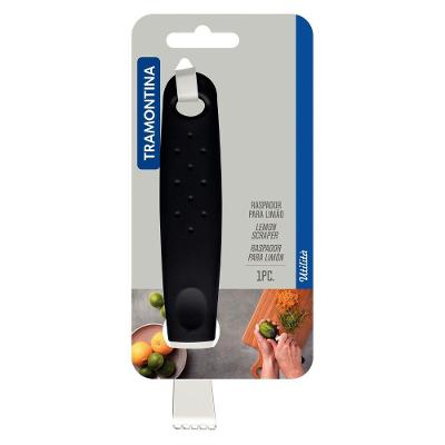 Raspador para Limão Utilità Extrair Raspas Aço Inox Cabo Polipropileno Preto Tramontina