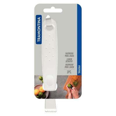 Raspador de Limão Utilità Extração de Raspas Aço Inox Cabo Polipropileno Branco Tramontina