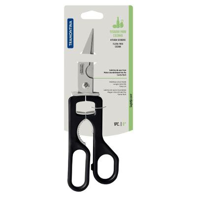Tesoura Trinchante de Cozinha Supercort Corte de Carnes Aco Inox Cabo Polipropileno Preto Tramontina