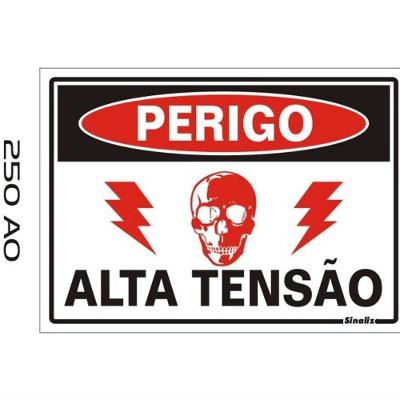 Placa de Sinalização 250 ao Não Entre Perigo de Vida Auto-adesiva Poliestireno Sinalize