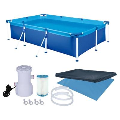 Piscina Retangular Estruturada Premium 2500L com Capa Forro e Filtro Bomba 2200L-h Mor