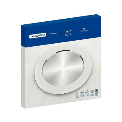 Sousplat Cosmos para Servir Aço Inox Centro Fosco Bordas Brilho Mesa Tramontina