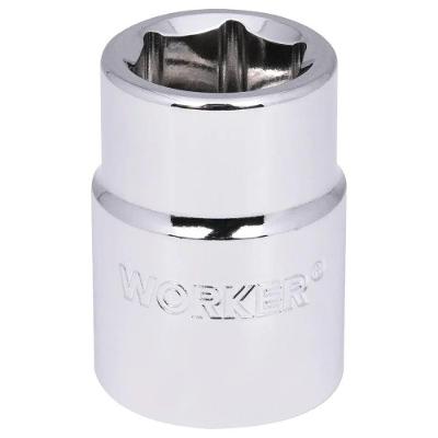 Soquete Sextavado Encaixe 3-4'' 21mm Aço Cromado Worker