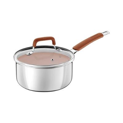 Panela Romagna Aço Inox Alumínio Revestimento Cerâmico Indução 1,5L Tramontina