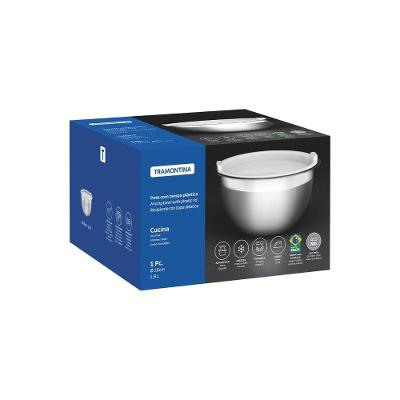 Recipiente Cucina Preparar Servir e Armazenar Aço Inoxidável Tampa Plástica Vedação Geladeira