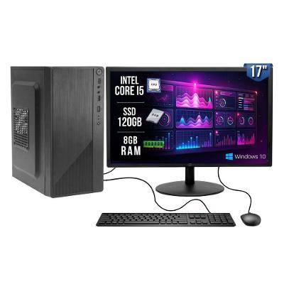 Pc Completo Intel Core I5 650 8GB SSD 120GB Windows 10 Trial com Monitor 17