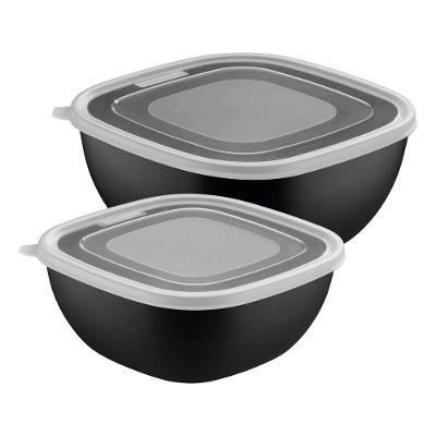 Jogo de Potes Mixcolor Conservação de Alimentos Polipropileno Livre de BPA Preto Tramontina 2 Peças