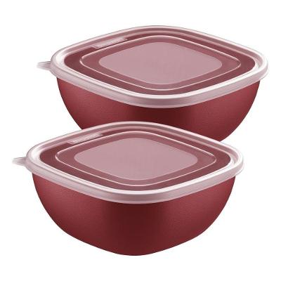 Jogo de Potes Mixcolor Armazenamento de Alimentos Polipropileno Proteção Antimicrobiana Vermelho