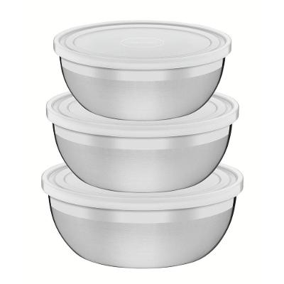 Jogo de Potes Freezinox Armazenamento de Alimentos Aço Inoxidável Tampa Plástica Cozinha Tramontina