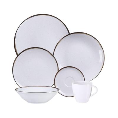 Jogo de Jantar Canyon 48 Peças Porcelana Decorada Branco Tramontina