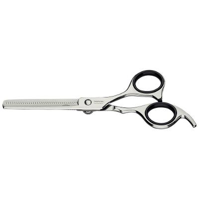 Tesoura para Cabelo 6 Polegadas Fio Desbaste Aço Inox Lâmina Dentada Anéis Silicone Amortecedor