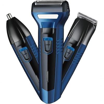 Barbeador Elétrico 3 em 1 LF Presentes Aparador Multifuncional Lâmina Aço Inoxidável USB sem Fio