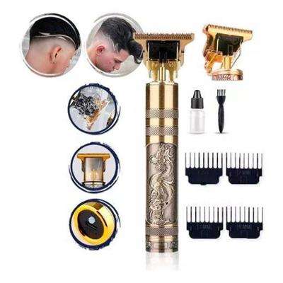 Aparador de Pelos Aquilae Buda-dragão Barba e Cabelo Lâmina Titânio sem Fio Preto Bivolt