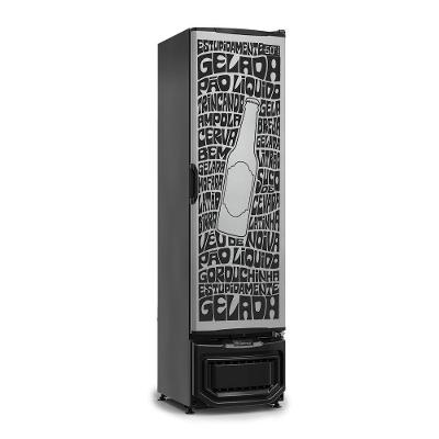 Cervejeira GCB23EGL com Porta Cega Adesivada Prateleiras Reguláveis Preto Gelopar 228L