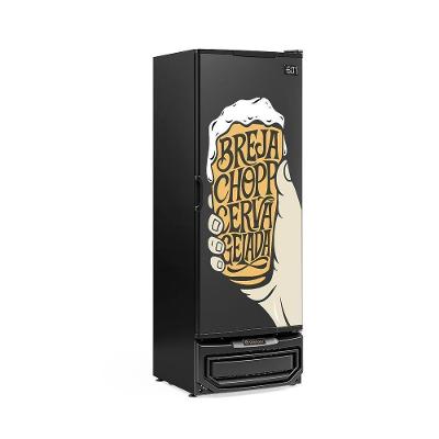 Cervejeira GCB40BJ para Conservacao de Cervejas Porta Cega Adesivada Preto Gelopar 410L