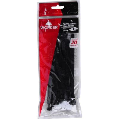 Abraçadeira para Mangueira 150 X 7,6mm com Trava Alta Resistência Worker 20PEÇAS