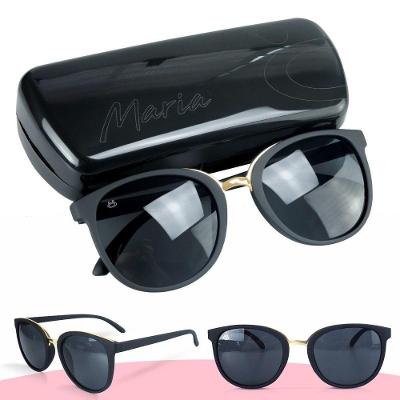 Óculos de Sol Orizom Maria Redondo com Case Exclusiva Preto Feminino