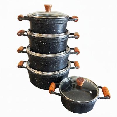 Jogo 5 Panelas Alumínio Fundido com Revestimento Cerâmico 16CM 18CM 20CM 22CM 24CM