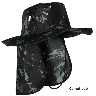 Kit 2 Chapéus Pescador Australiano OEM Poliéster Preto Unisex