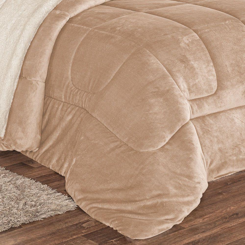 Coberdrom Casal Queen e Manta 1 Peça Cáqui - 2